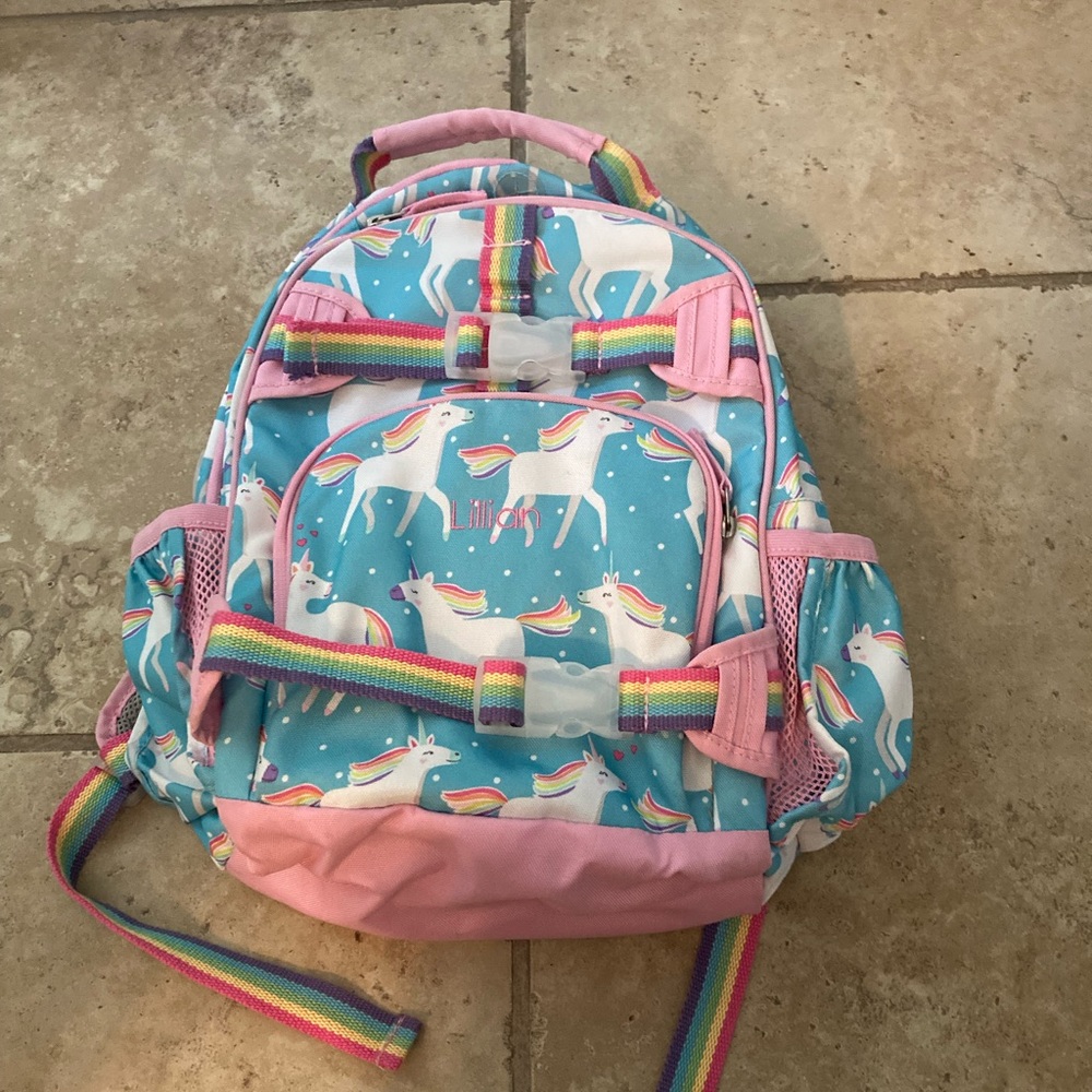 Pottery Barn Monogrammed “Lillian” small backpack